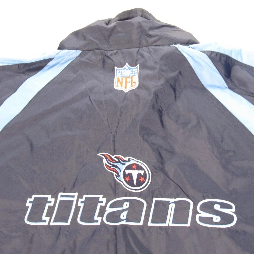 Vintage Tennessee Titans Jacket Mens XXL Reebok Blue Full Zip Wind Rain READ